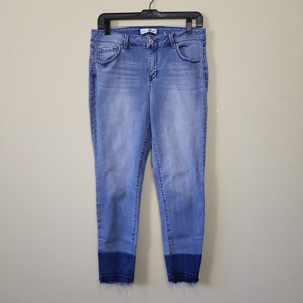 Artisanny‎ Womens Blue Slim Fit Mid Rise Stretch Denim Skinny Jeans Size 10